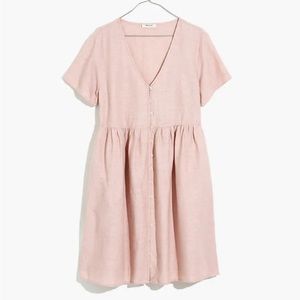 Madewell Blush Pink Button-Front Mini Dress